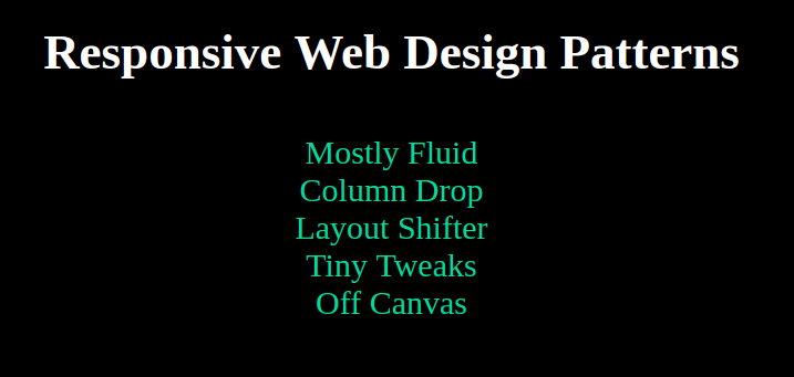 Types of responsive design patterns