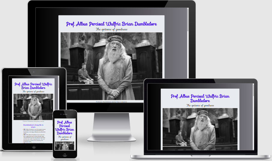 Tribute page to Albus Dumbledore